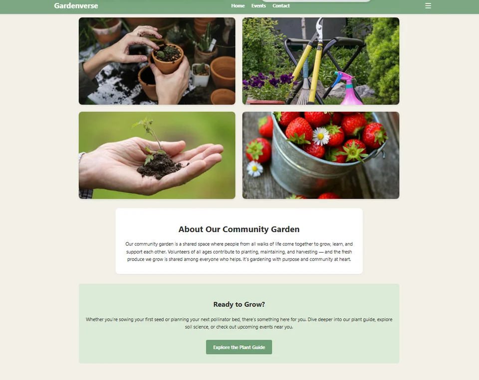 Preview of GardenVerse Website