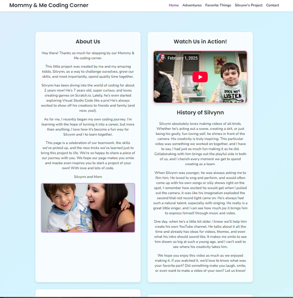 Preview of Mommy & Me Website