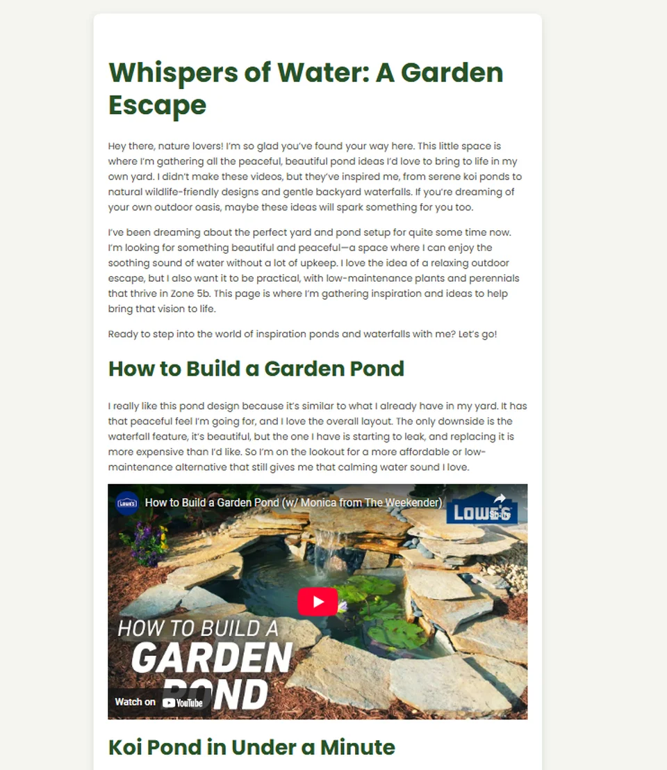 Preview of Pond Page project