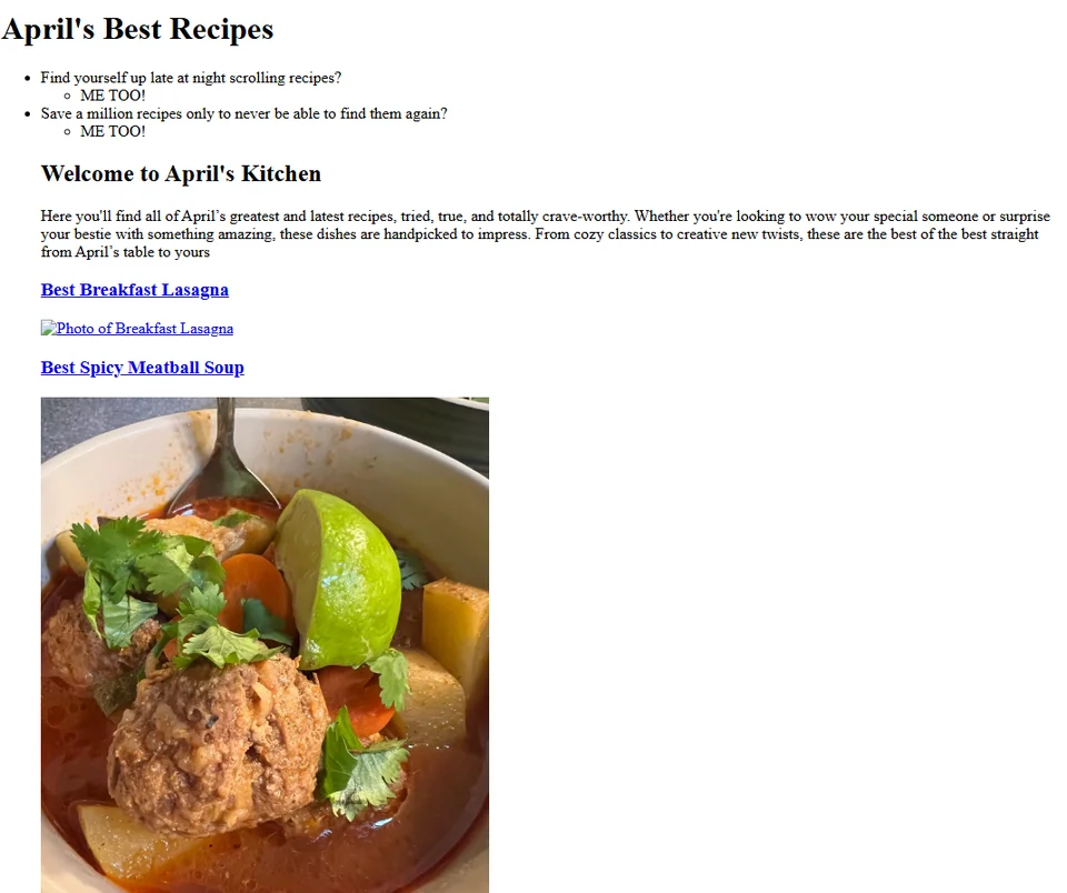 Preview of Recipe Project